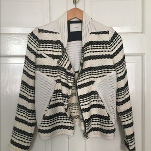 IRO Aubrano knit/leather moto jacket